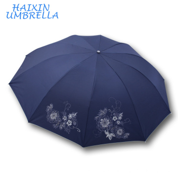 Wholesale Manual Open Outdoor Unbrella High Quality Cheap Promotional Gift Beautiful Umbrella 3 Fold for Lady Made in China